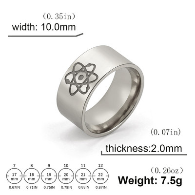 Skyrim Wide Atom Prsten Muškarci Ženski Prstenovi od nehrđajućeg čelika The Bigbang Theory Fizika Kemija Znanost Nakit Dar za Valentinovo