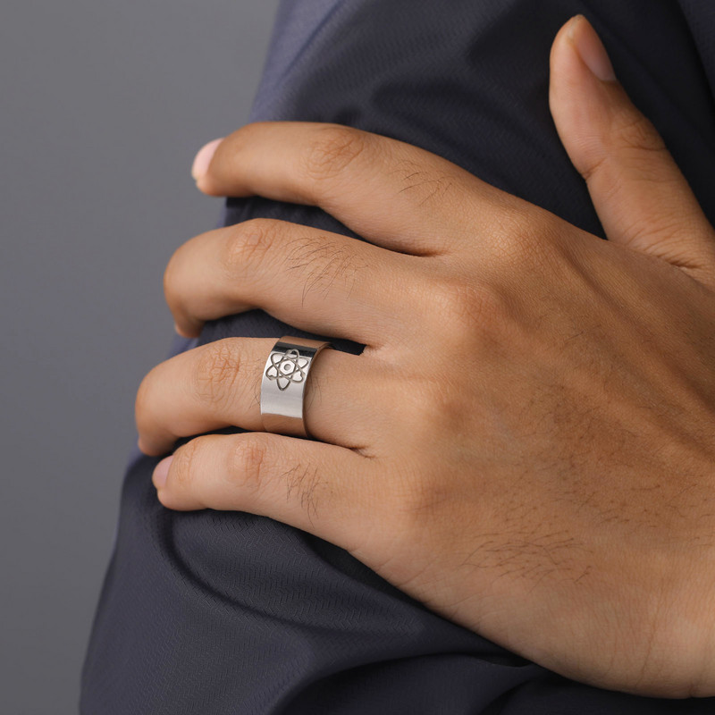 Skyrim Wide Atom Prsten Muškarci Ženski Prstenovi od nehrđajućeg čelika The Bigbang Theory Fizika Kemija Znanost Nakit Dar za Valentinovo