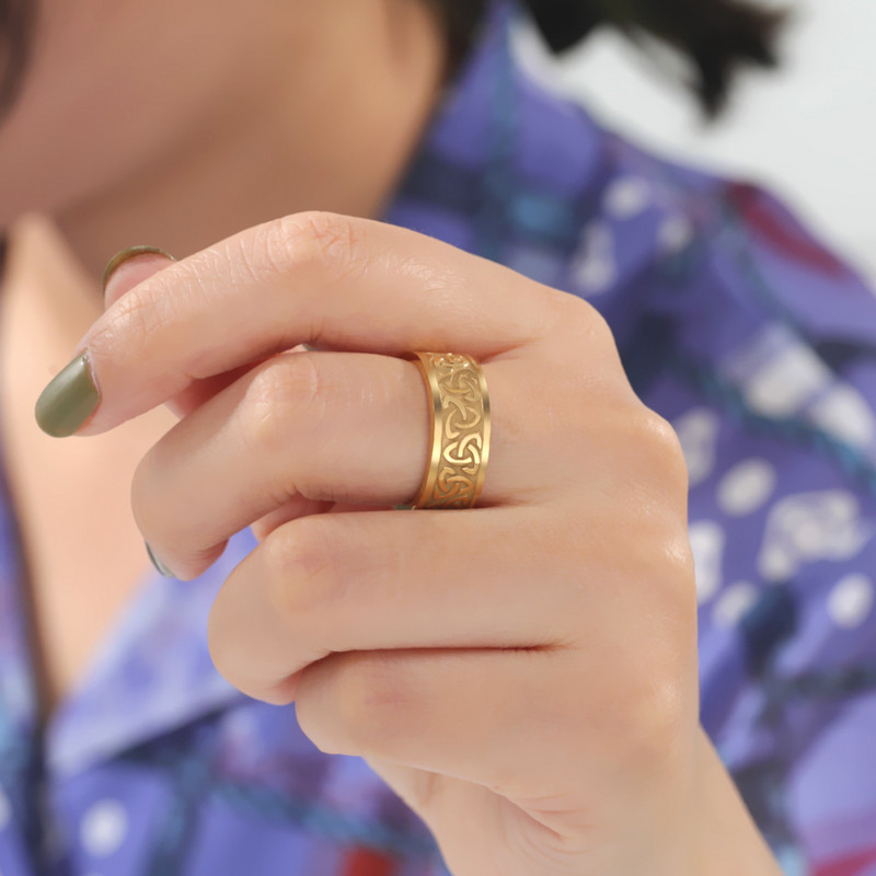 Skyrim Viking Triquetra Inel pentru bărbați, femei, vintage, amulete din oțel inoxidabil, nod celtici, inele punk pentru degete, bijuterii cadou