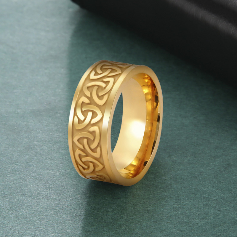 Skyrim Viking Triquetra Inel pentru bărbați, femei, vintage, amulete din oțel inoxidabil, nod celtici, inele punk pentru degete, bijuterii cadou