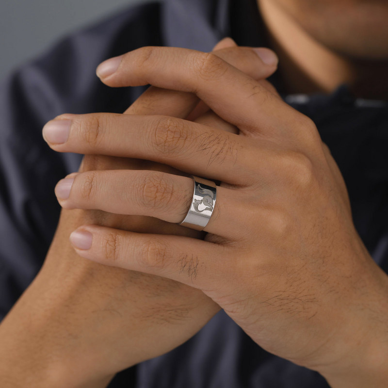 Skyrim Fox gredzens vīriešiem sievietēm, nerūsējošā tērauda 10 MM plati panku gredzeni, dzīvnieku gredzeni, 2023. gada moderns rotaslietas Valentīna dāvana Jaunums