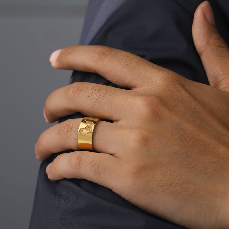 Skyrim Fox gredzens vīriešiem sievietēm, nerūsējošā tērauda 10 MM plati panku gredzeni, dzīvnieku gredzeni, 2023. gada moderns rotaslietas Valentīna dāvana Jaunums