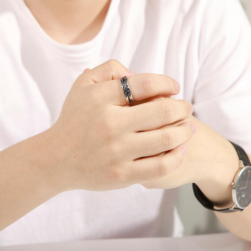 Skyrim gėlių svorio netekimo magnetinis žiedas iš nerūdijančio plieno aukso spalvos Sveikatos priežiūros terapija Lieknėjimo žiedai Papuošalai Dovana vyrams 2023 m.