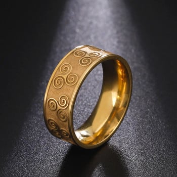 Skyrim Viking Ring Triskele Triskelion Тройна спирала от неръждаема стомана Амулети Пръстени Ретро бижута Подарък за мъже Жени любовник