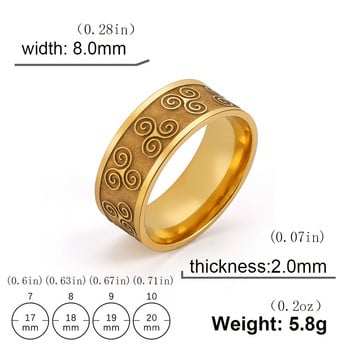 Skyrim Viking Ring Triskele Triskelion Тройна спирала от неръждаема стомана Амулети Пръстени Ретро бижута Подарък за мъже Жени любовник