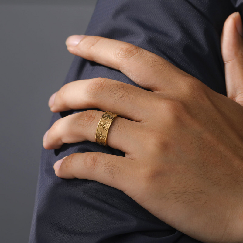 Skyrim vikingu gredzens Triskele Triskelion nerūsējošā tērauda trīskāršā spirālveida amuleta gredzeni vintage rotaslietas dāvana vīriešiem sieviešu mīļotā