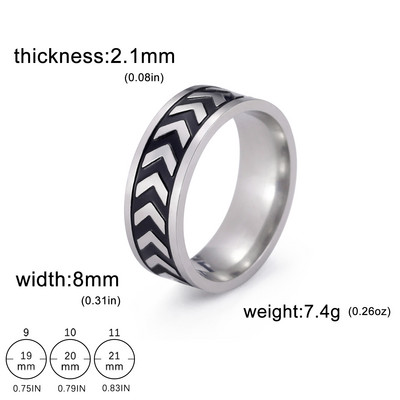 Skyrim Prsten od nehrđajućeg čelika za muškarce Žene 8 mm široki geometrijski ležerni prstenovi za prste 2023 Modni nakit Vjenčani dar za ljubavnika