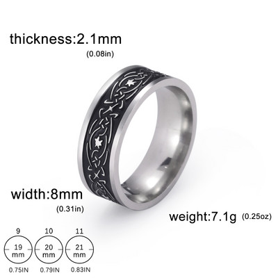 Skyrim Prsten od nehrđajućeg čelika za muškarce Žene 8 mm široki geometrijski ležerni prstenovi za prste 2023 Modni nakit Vjenčani dar za ljubavnika