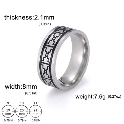 Skyrim Prsten od nehrđajućeg čelika za muškarce Žene 8 mm široki geometrijski ležerni prstenovi za prste 2023 Modni nakit Vjenčani dar za ljubavnika