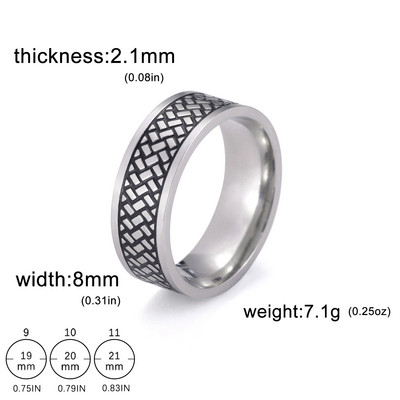 Skyrim Prsten od nehrđajućeg čelika za muškarce Žene 8 mm široki geometrijski ležerni prstenovi za prste 2023 Modni nakit Vjenčani dar za ljubavnika