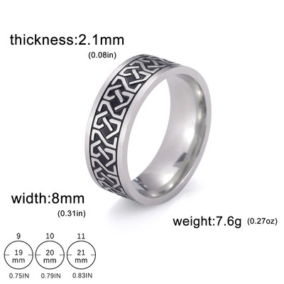 Skyrim Prsten od nehrđajućeg čelika za muškarce Žene 8 mm široki geometrijski ležerni prstenovi za prste 2023 Modni nakit Vjenčani dar za ljubavnika