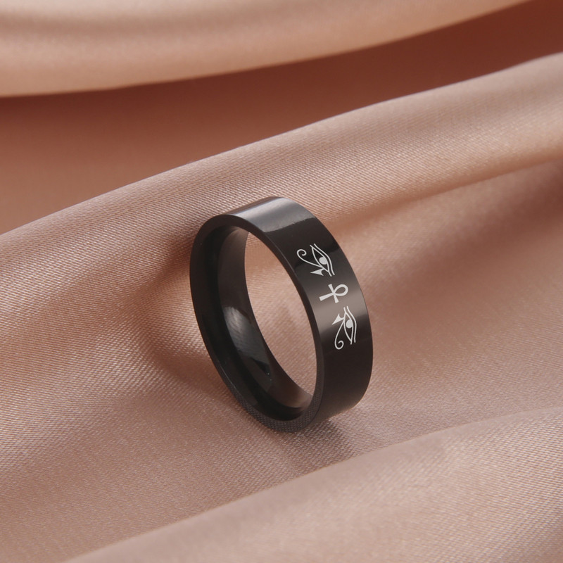 Skyrim Egyptian Eye of Horus Cross žiedai nerūdijančio plieno amuleto žiedas Egipto faraono karalius Vintažinė juvelyrinė dovana vyrams, moterims