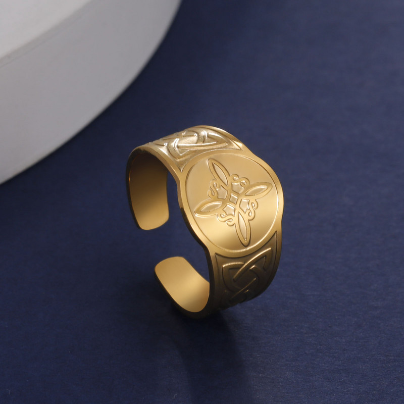 Skyrim Witch Knot Prsten od nehrđajućeg čelika Celtics Knot Open Finger Prsteni Witchcraft Wicca Amulet Zaštitni nakit za muškarce Žene