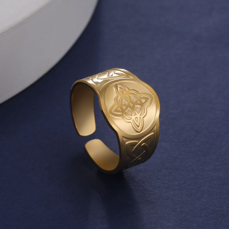 Skyrim Witch Knot Prsten od nehrđajućeg čelika Celtics Knot Open Finger Prsteni Witchcraft Wicca Amulet Zaštitni nakit za muškarce Žene
