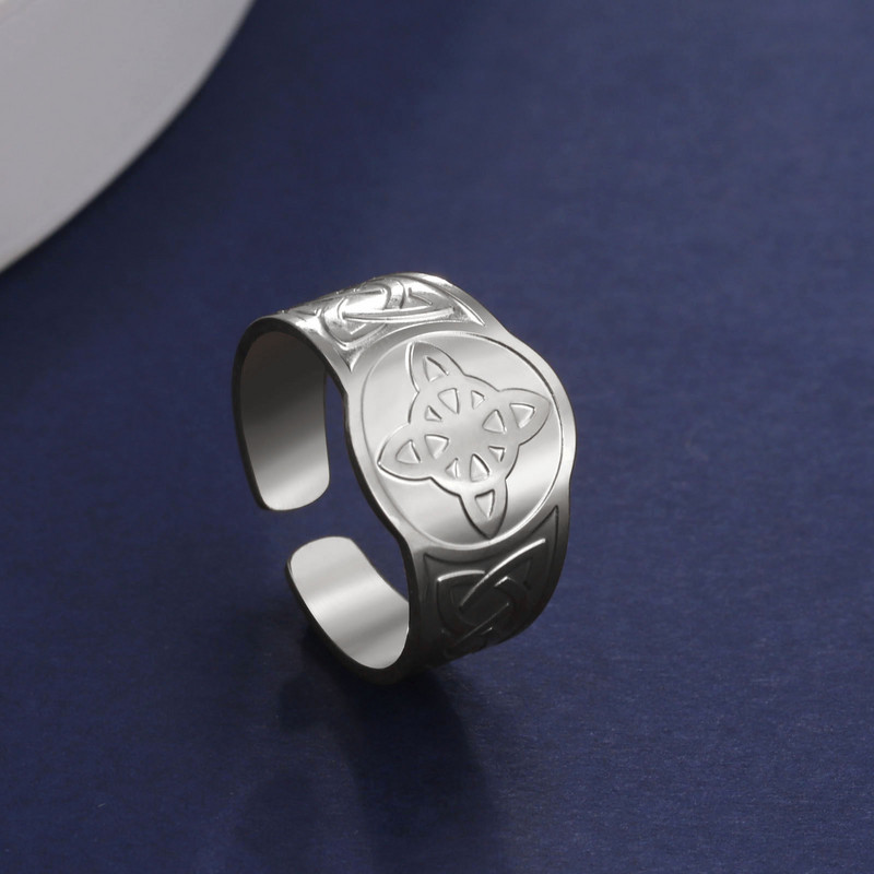 Skyrim Witch Knot Prsten od nehrđajućeg čelika Celtics Knot Open Finger Prsteni Witchcraft Wicca Amulet Zaštitni nakit za muškarce Žene