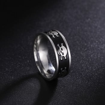 Skyrim New In Gothic Skull Ring Ανδρικά Δαχτυλίδι από ανοξείδωτο ατσάλι 8mm με φαρδύ σκελετό δαχτυλίδια Hiphop Punk Party Κοσμήματα Δώρο Χονδρική