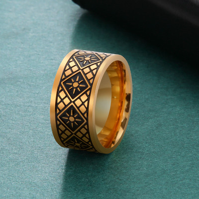 Skyrim Vintage Geometrijski muški prsten od nehrđajućeg čelika Jednostavan sunčani ženski prstenovi na prstima Ulična odjeća Nakit za zaruke Poklon za godišnjicu