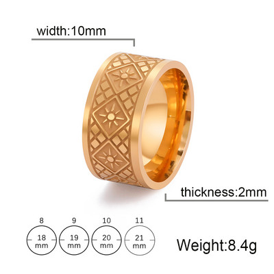 Skyrim Vintage rozsdamentes acél geometrikus férfi gyűrű, egyszerű nap, női ujjgyűrűk Utcai ruházat Eljegyzési évfordulós ékszer ajándék