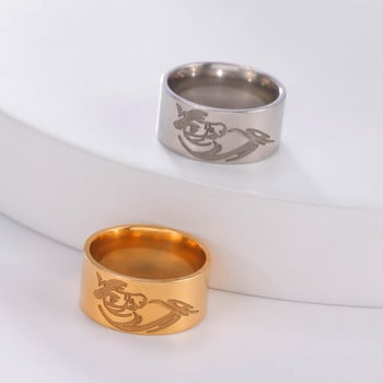 Δαχτυλίδι Skyrim Punk Horse Δαχτυλίδι από ανοξείδωτο ατσάλι Χρυσό χρώμα 10mm Φαρδιά δαχτυλίδια Animal Band 2023 Μοντέρνα κοσμήματα Δώρο Αγίου Βαλεντίνου για άνδρες γυναίκες