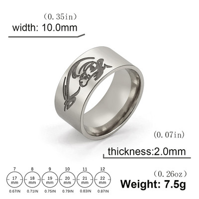 Skyrim Punk arklio žiedas nerūdijančio plieno aukso spalvos 10 mm pločio gyvūnų žiedai 2023 m. madingi papuošalai Valentino dovana vyrams, moterims