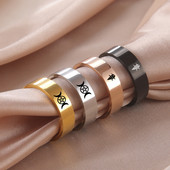 Δαχτυλίδια Skyrim από ανοξείδωτο ατσάλι Triple Moon Goddess Δαχτυλίδια για άνδρες Γυναικεία Pentagram Δαχτυλίδια Wicca Magic Pentacle Witch Κοσμήματα Δώρο Χονδρική