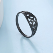 Skyrim Black Gothic īru mezglu pentagrammas gredzens vīriešiem sievietēm nerūsējošā tērauda pārdabisks Wicca amulets gredzeni rotaslietas dāvanas vairumtirdzniecība