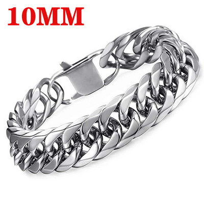 HNSP 8mm -14MM plati stora nerūdijančio plieno apyrankė Homme rankinė grandinėlė vyrams, vyriška