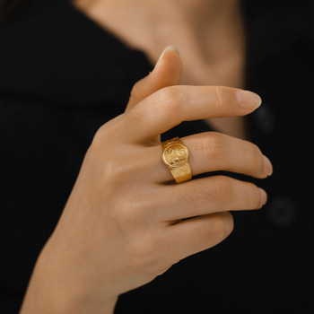 Skyrim Triskele Triskelion Δαχτυλίδι από ανοξείδωτο ατσάλι Χρυσό Χρώμα Celtics Knot Triple Spiral Δαχτυλίδι φυλαχτό Viking κοσμήματα για άνδρες γυναίκες