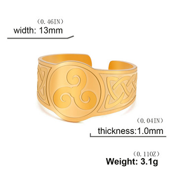 Skyrim Triskele Triskelion Δαχτυλίδι από ανοξείδωτο ατσάλι Χρυσό Χρώμα Celtics Knot Triple Spiral Δαχτυλίδι φυλαχτό Viking κοσμήματα για άνδρες γυναίκες