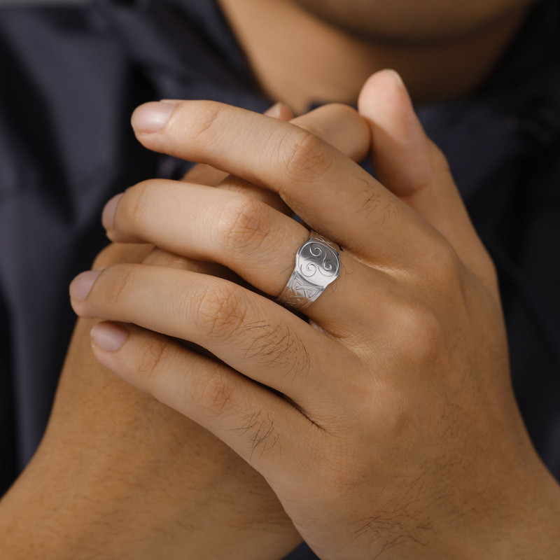 Skyrim Triskele Triskelion Inel Din oțel inoxidabil de culoare aurie Celtics Nod Inele cu triplă spirală Amuleta Bijuterii vikinge pentru bărbați și femei