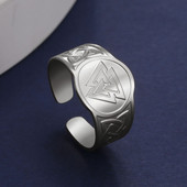 Skyrim Viking Nordic Valknut Gredzens Nerūsējošā tērauda Celtics Mezgls Amulets Talismans Aizsardzība Pirkstu gredzens Rotaslieta Dāvana vīriešiem Sievietēm