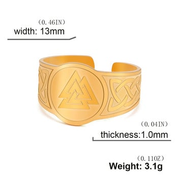 Δαχτυλίδι Skyrim Viking Nordic Valknut Δαχτυλίδι από ανοξείδωτο ατσάλι Celtics Knot Amulet Talisman Protection Δαχτυλίδι κοσμήματος Δώρο για άνδρες γυναίκες