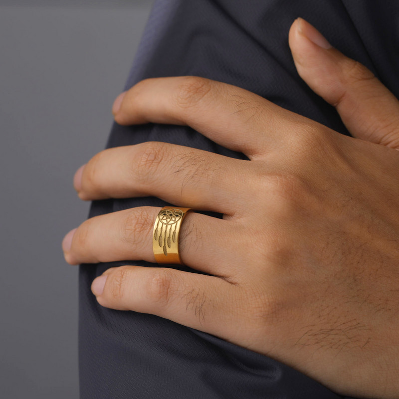 Skyrim Dream Catcher Traka Prsten Muškarci Žene Prstenje od nehrđajućeg čelika 10 mm širokog prsta Modni nakit 2023. Valentinovo Poklon za ljubavnika