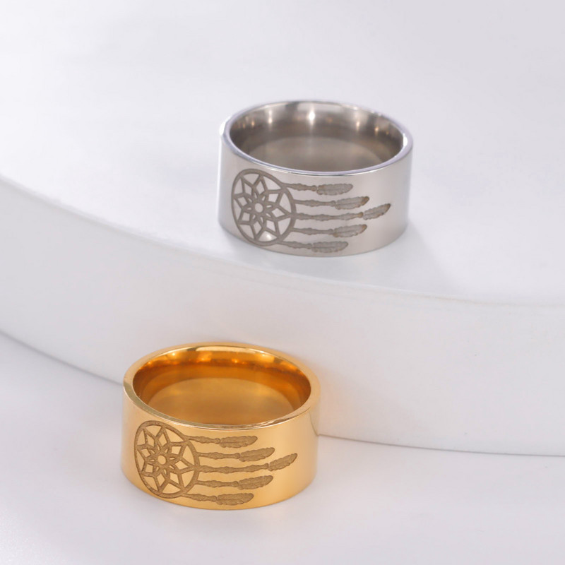 Skyrim Dream Catcher Traka Prsten Muškarci Žene Prstenje od nehrđajućeg čelika 10 mm širokog prsta Modni nakit 2023. Valentinovo Poklon za ljubavnika
