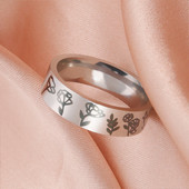 Skyrim 12 dzimšanas mēneša ziedi, iegravēti gredzeni sievietēm vīriešiem, nerūsējošā tērauda, estētiski pirkstu gredzeni, modes rotaslietas, dzimšanas dienas dāvana