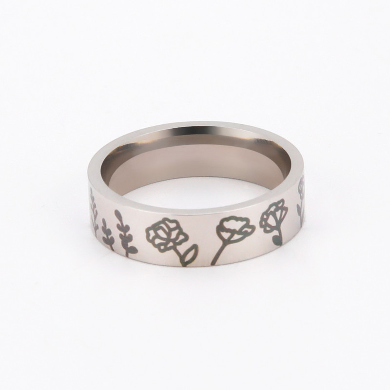 Skyrim 12 dzimšanas mēneša ziedi, iegravēti gredzeni sievietēm vīriešiem, nerūsējošā tērauda, estētiski pirkstu gredzeni, modes rotaslietas, dzimšanas dienas dāvana