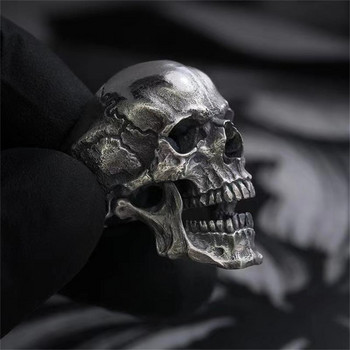 Gothic Punk Exaggeration Demon Skull Rings Cool ανδρικό κρανίο 316L από ανοξείδωτο ατσάλι Δαχτυλίδι ποδηλασίας Hiphop κοσμήματα μοτοσικλέτας