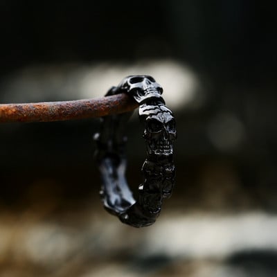 Hip-hop férfi 316 literes rozsdamentes acél gyűrűk szellemfej koponya gyűrű gótikus punk motorkerékpár rock motoros ékszer kiegészítők nagykereskedelme