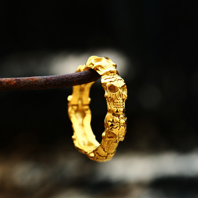 Hip-hop férfi 316 literes rozsdamentes acél gyűrűk szellemfej koponya gyűrű gótikus punk motorkerékpár rock motoros ékszer kiegészítők nagykereskedelme