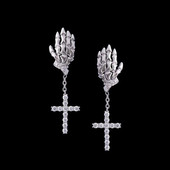 Gothic Skull Claw Cartilage Drop Zircon Cross Drop Σκουλαρίκια Cool ανδρικά κοσμήματα πανκ χιπ χοπ ροκ πάρτι
