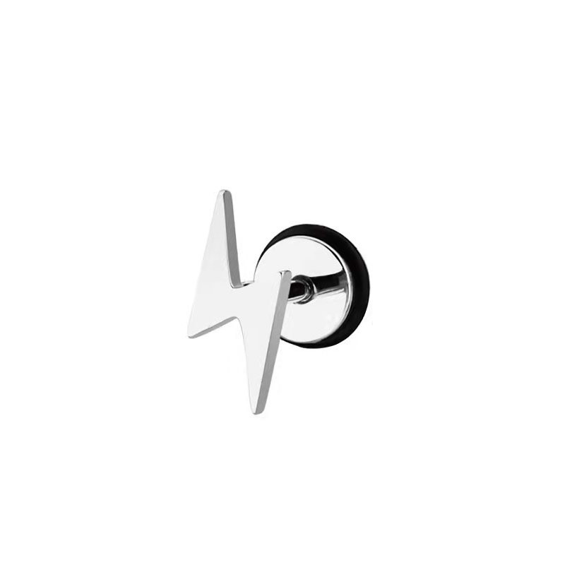 Naušnice u obliku munje od nehrđajućeg čelika, modne naušnice u punk stilu za muškarce i žene, hip hop cool rock party nakit