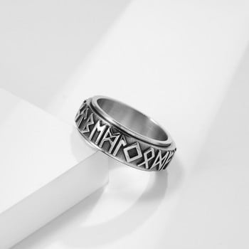 Vintage δαχτυλίδια Odin Norse Viking Rune για άντρες Γυναίκες Viking από ανοξείδωτο ατσάλι Fidgets δαχτυλίδια Retro Nordic Amul Δώρα με κοσμήματα