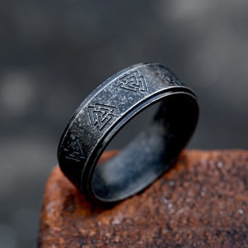 Vintage Nordic Triangle Odin Valknut δαχτυλίδια για άντρες Μόδα από ανοξείδωτο ατσάλι Viking amulet δαχτυλίδι ρούνων Δώρα κοσμήματα γάμου