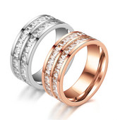 Hiphops Iced Out Crystal CZ Bling vīriešu gredzenu modes nerūsējošā tērauda sieviešu gredzens pirkstu gredzens kāzu saderināšanās rotaslietas piegāde