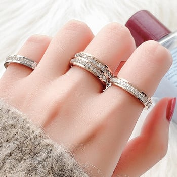 Hip Hop Iced Out Crystal CZ Bling Ανδρικό δαχτυλίδι μόδας από ανοξείδωτο ατσάλι Γυναικείο δαχτυλίδι Δαχτυλίδι γάμου Αρραβώνας Κοσμήματα Drop Shipping