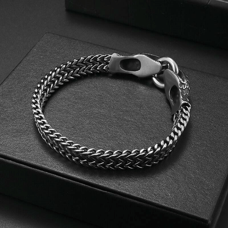 Zodiac dvoglava zmija narukvica muški prsten od nehrđajućeg čelika kopča narukvica punk motocikl party nakit dodaci