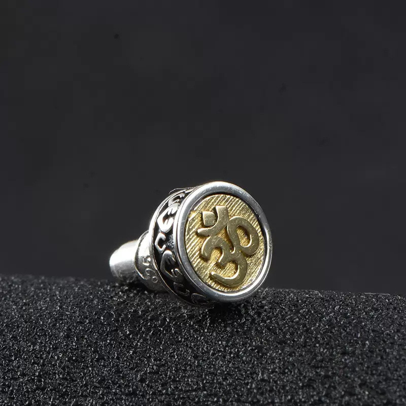 Antik hatkarakteres igazság fülbevaló ezüstözött egyszerű tibeti szentírás fülbevaló bájos ékszer férfiaknak és nőknek