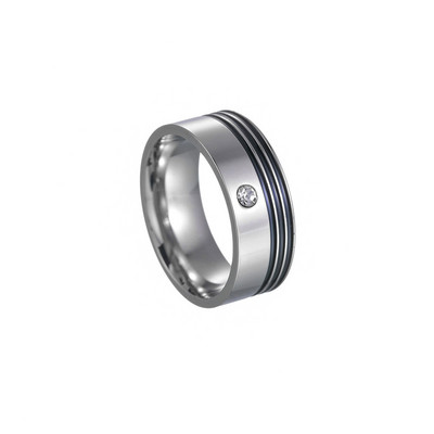 Modes Melni Rhinestones Cirkonija Pāra Gredzeni Thin Groove Nerūsējošā tērauda gredzeni Vīriešiem Sievietēm Kāzu Saderināšanās Rotaslietas Dāvana