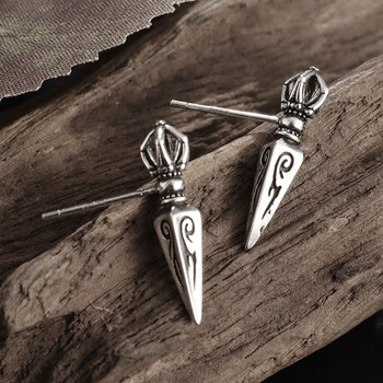 Ретро Dorje Phurba Dagger Earrings Vajra Pestle Earrings Женски пънк тенденция Бижута Хипоалергенни аксесоари