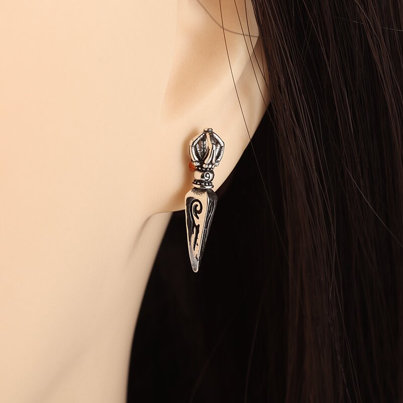 Retro Dorje Phurba Dagger Earrings Vajra Pestle Earrings Female Punk Trend Κοσμήματα Υποαλλεργικά αξεσουάρ